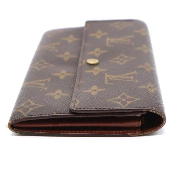 #46346 Monogram Long Flap Pocket Bill Case Zip Zipper Vintage Sarah Wallet - Picture 8 of 11